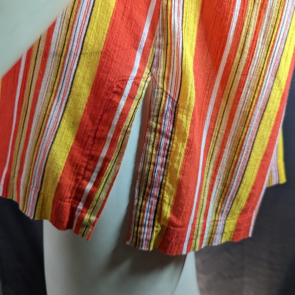 Orange Red Yellow Striped Blouse M Jones New York - Picture 5 of 16